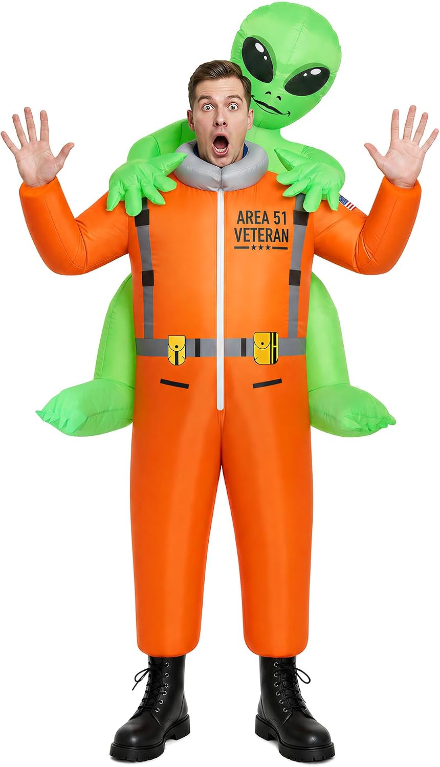 The Inflatable Alien Costume 2 Fans — WeirdThingsToBuy weird find