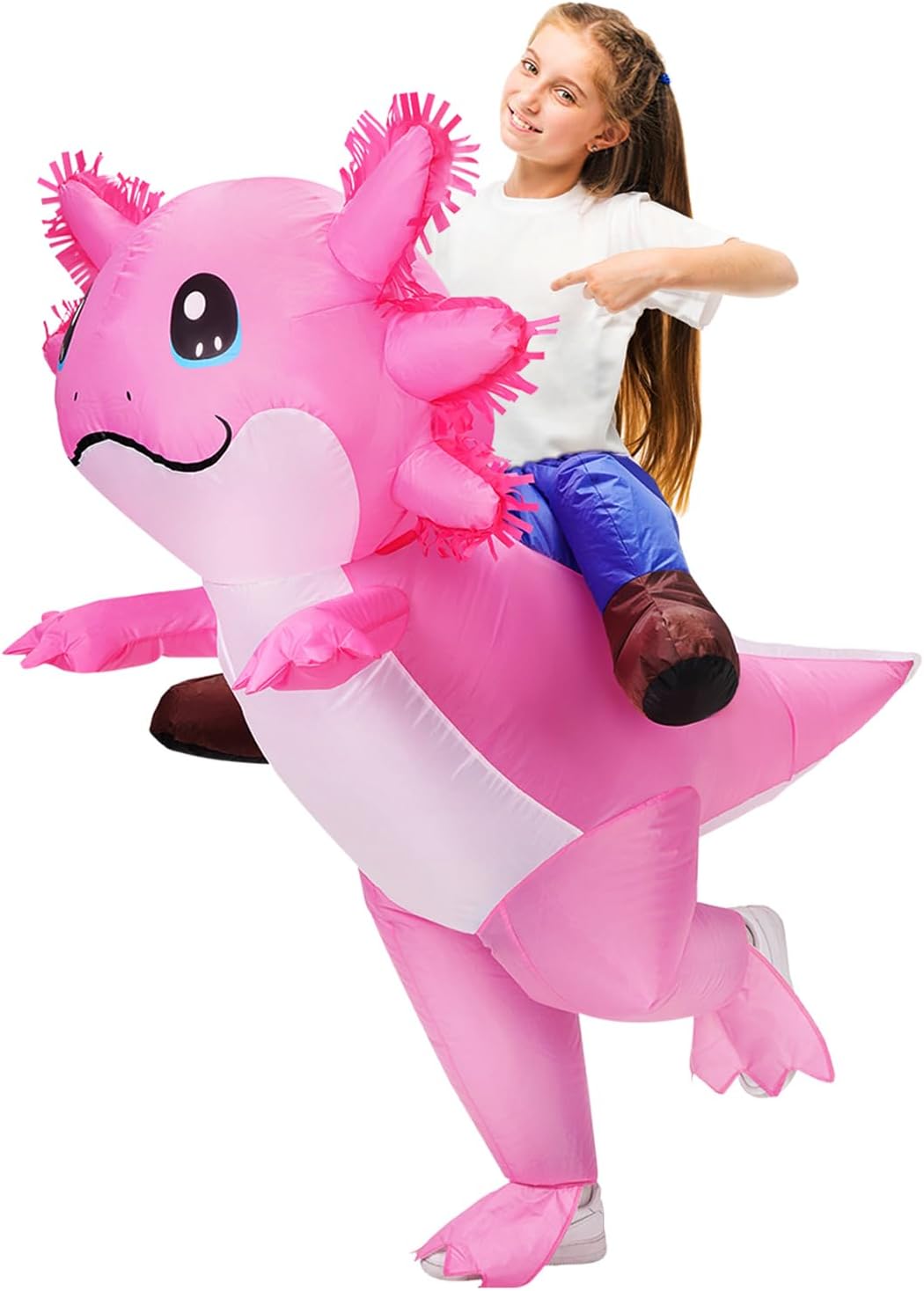 The Inflatable Axolotl Costume Kids Halloween — WeirdThingsToBuy weird find