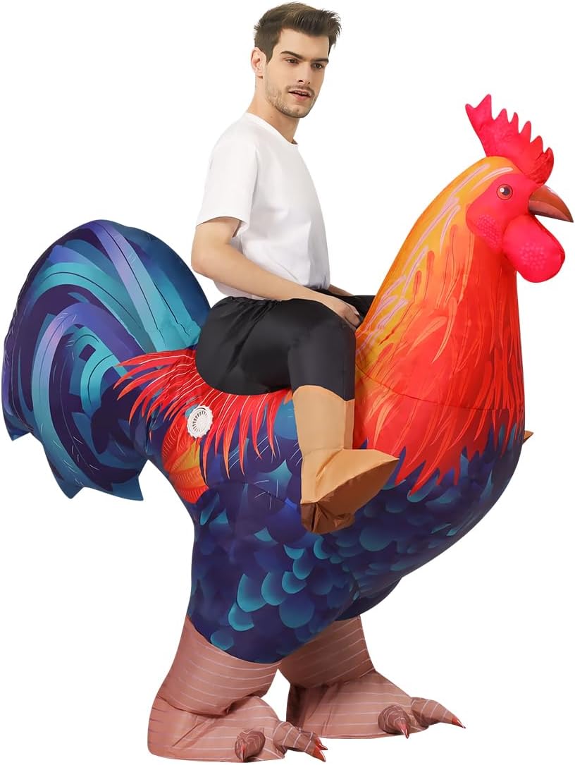 The Inflatable Chicken Costume Rooster Adult — WeirdThingsToBuy weird find