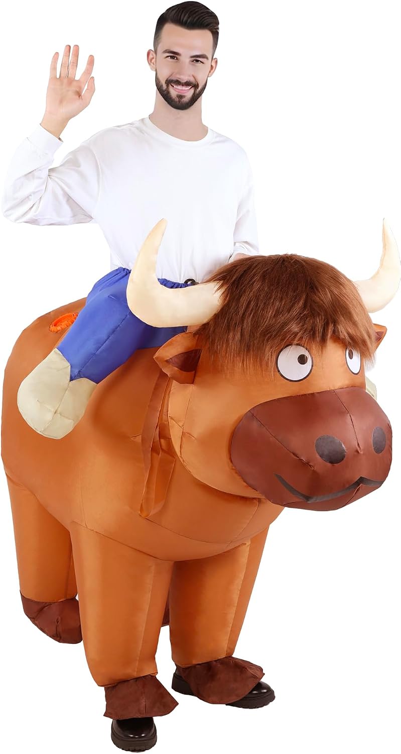 The Inflatable Highland Cow Costume Adult — WeirdThingsToBuy weird find