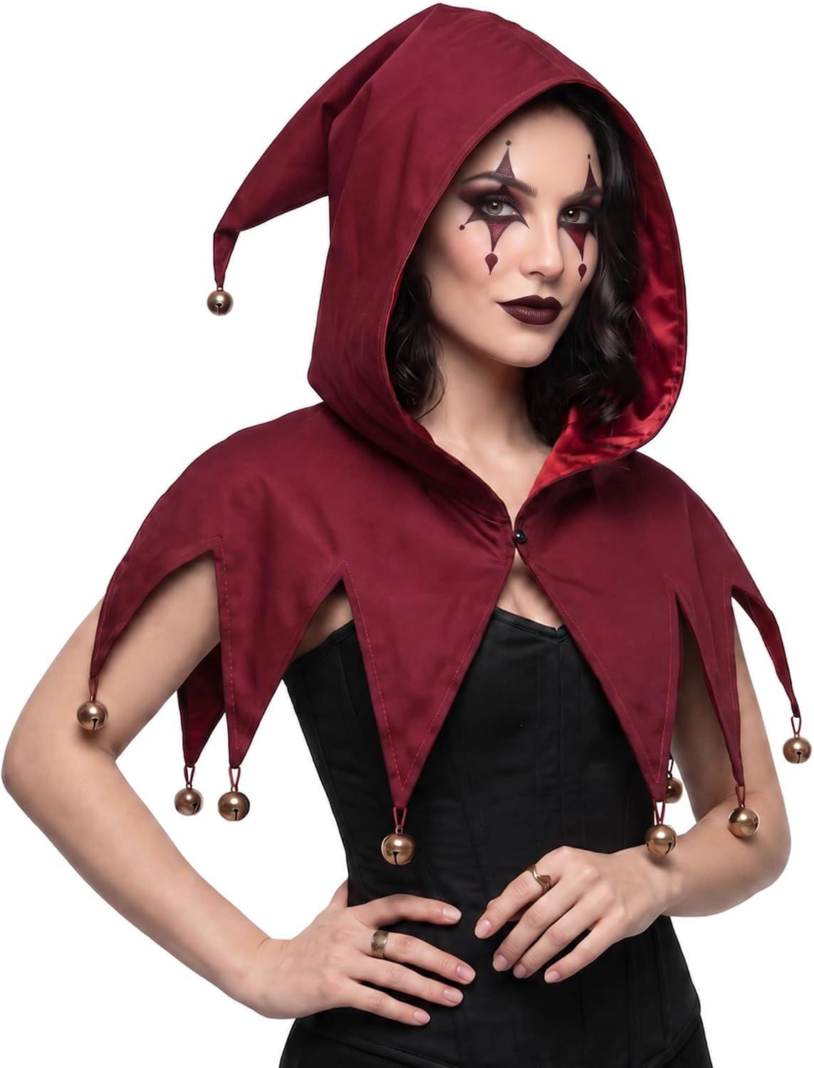 The Jester Hooded Collar Cape Bells — WeirdThingsToBuy weird find