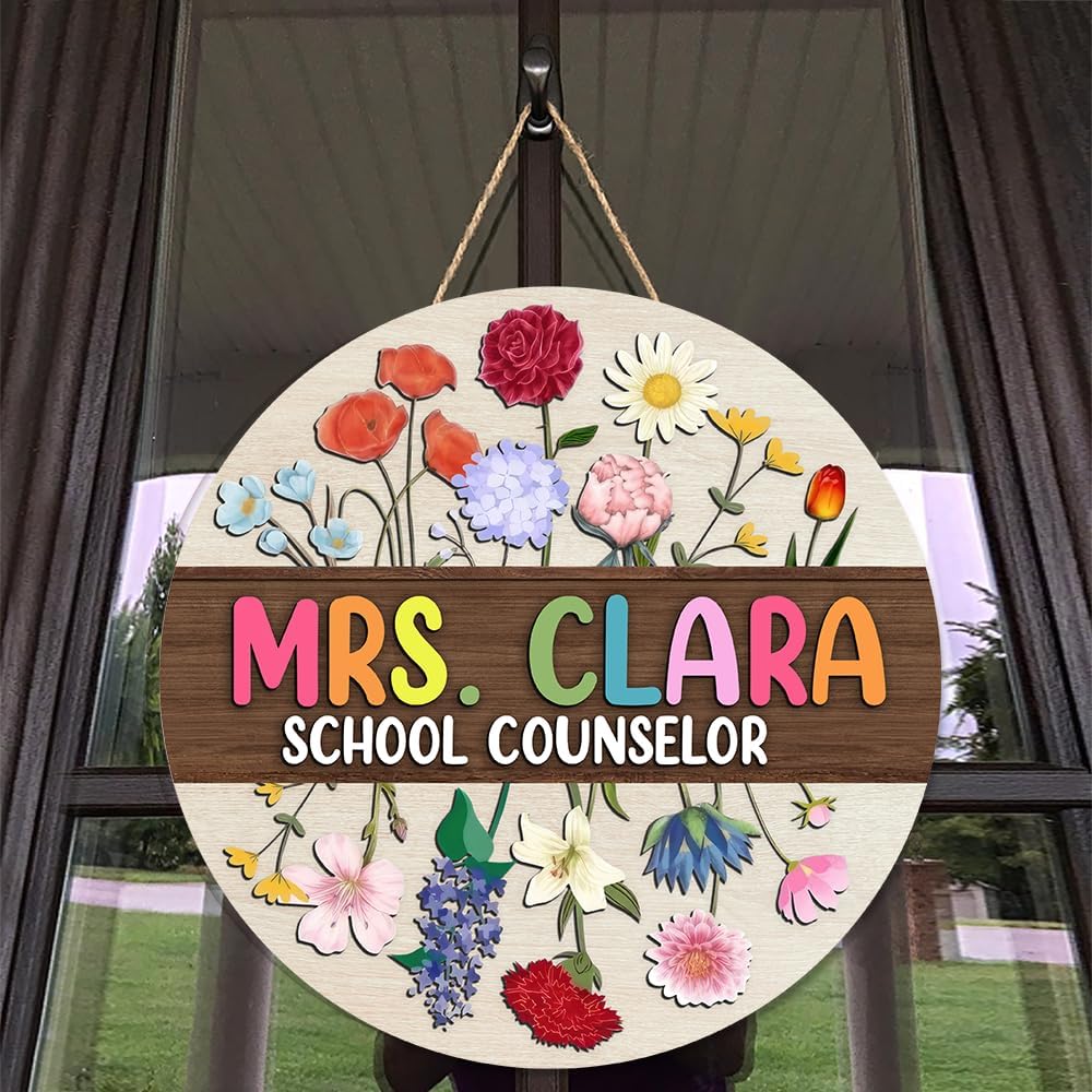 The Personalized Counselor Sign Floral School — WeirdThingsToBuy weird find