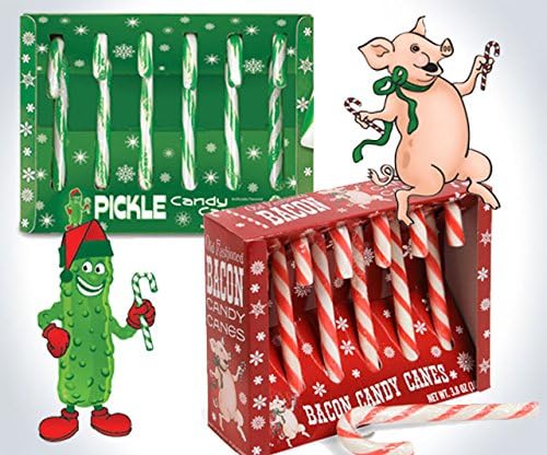 The Pickle Bacon Flavored Candy Cane — WeirdThingsToBuy weird find