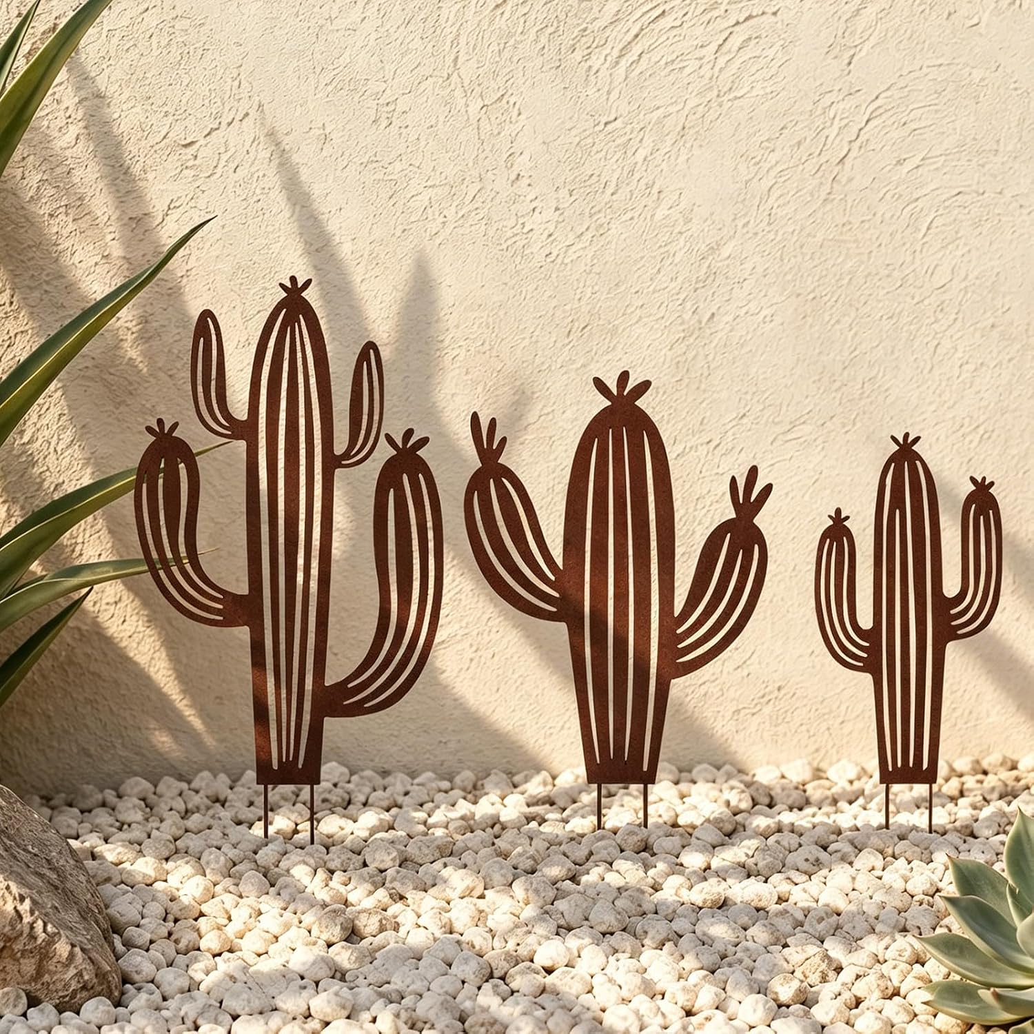 The Pigort 3pcs Metal Cactus Outdoor — WeirdThingsToBuy weird find