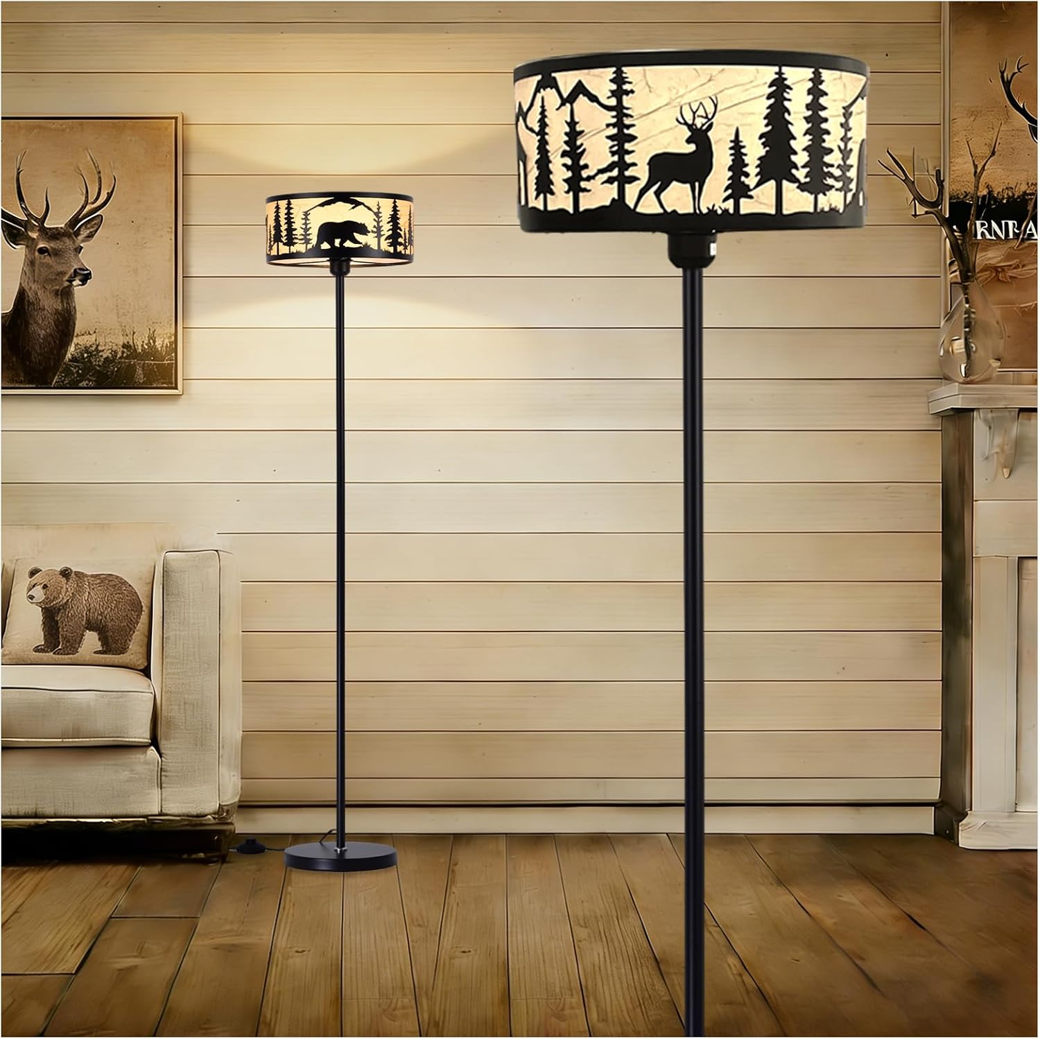 The Sendalife Rustic Floor Lamp Deer — WeirdThingsToBuy weird find