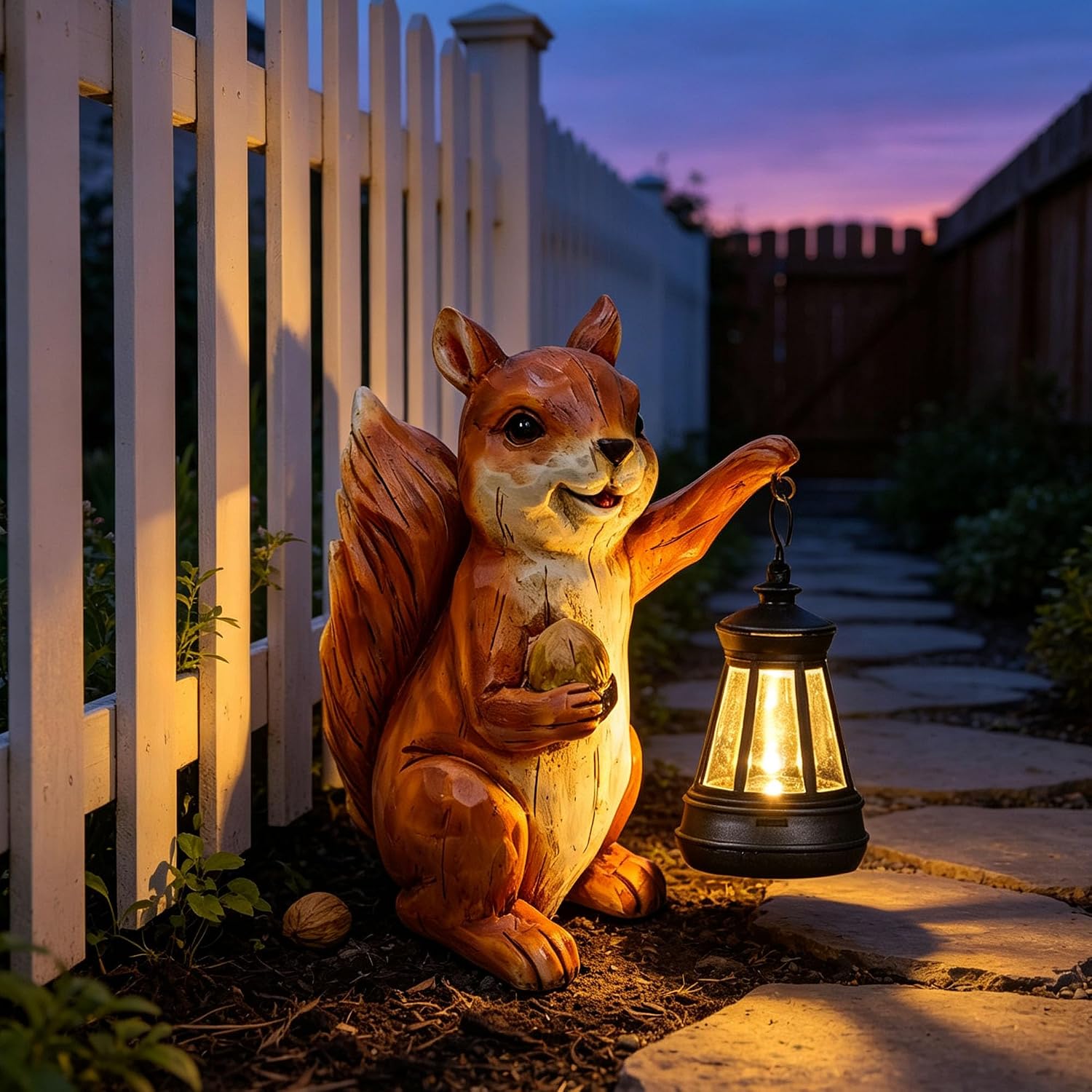The Solar Squirrel Garden Statue Resin — WeirdThingsToBuy weird find