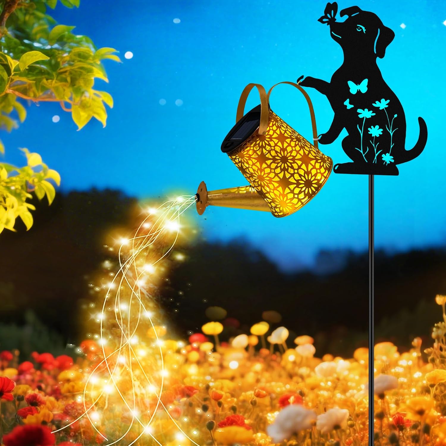 The Solar Watering Can Lights Dog — WeirdThingsToBuy weird find