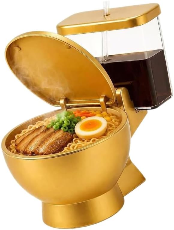 The Toilet Ramen Bowl Set Side — WeirdThingsToBuy weird find