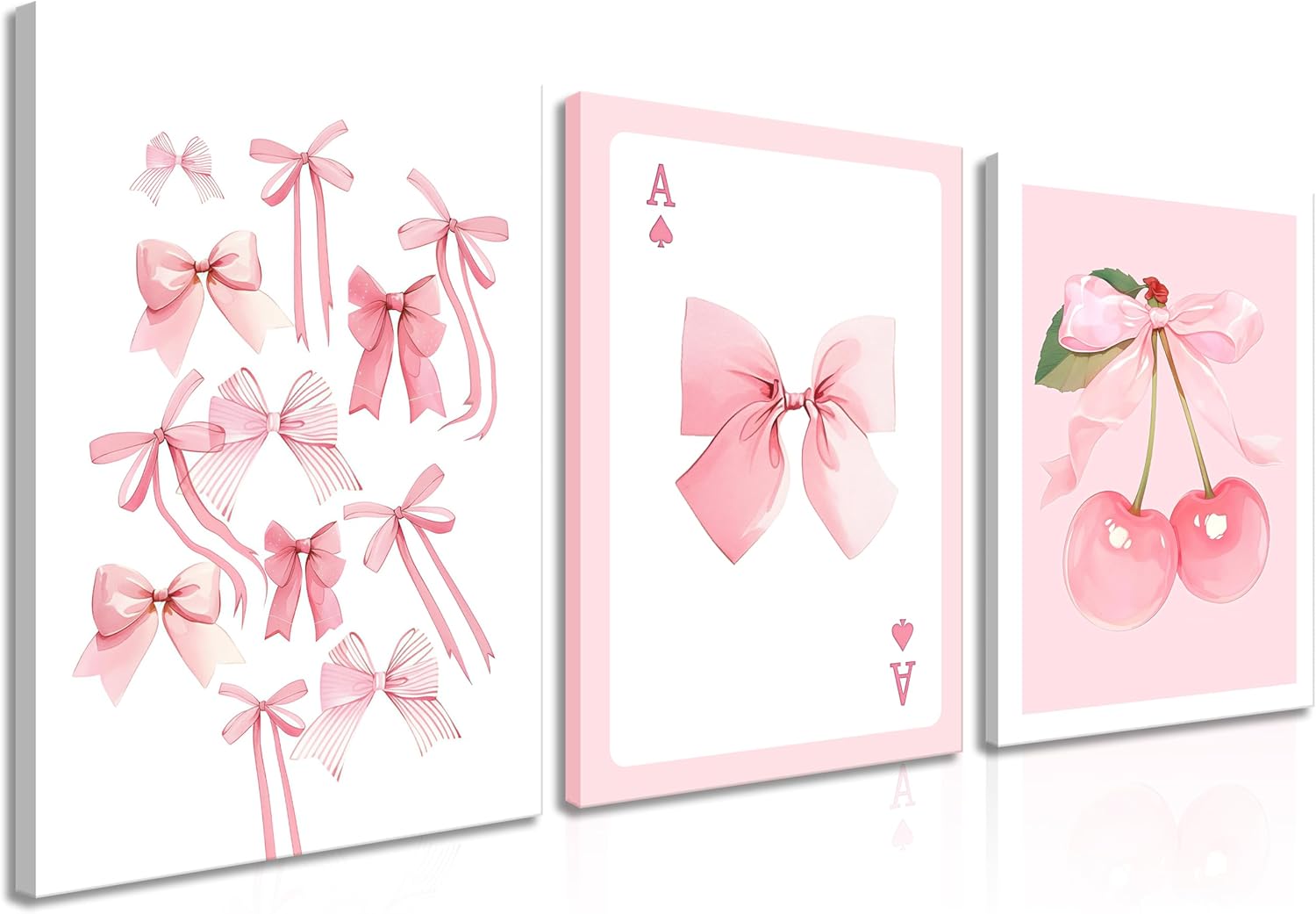 Trendy Pink Bows Canvas Wall — WeirdThingsToBuy weird find