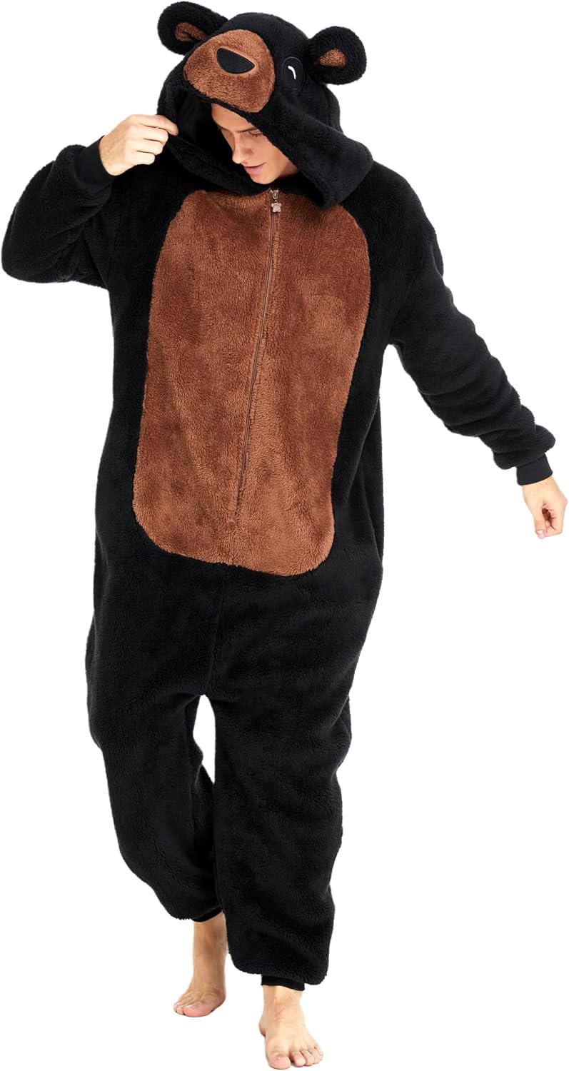 Unisex Fuzzy Cute Bear Onesie Situation — WeirdThingsToBuy weird find