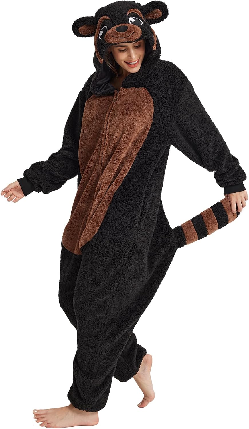 Unisex Raccoon Pajamas Adult Halloween Situation — WeirdThingsToBuy weird find