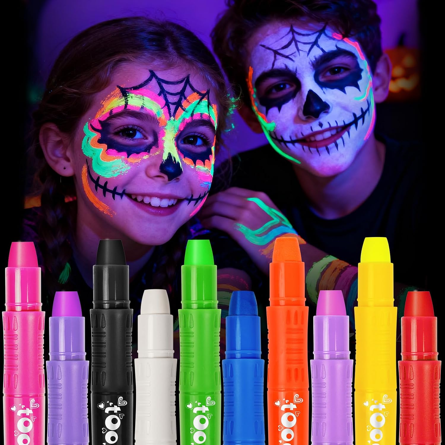 Unnecessary 10 Neon Face Paint Sticks — WeirdThingsToBuy weird find