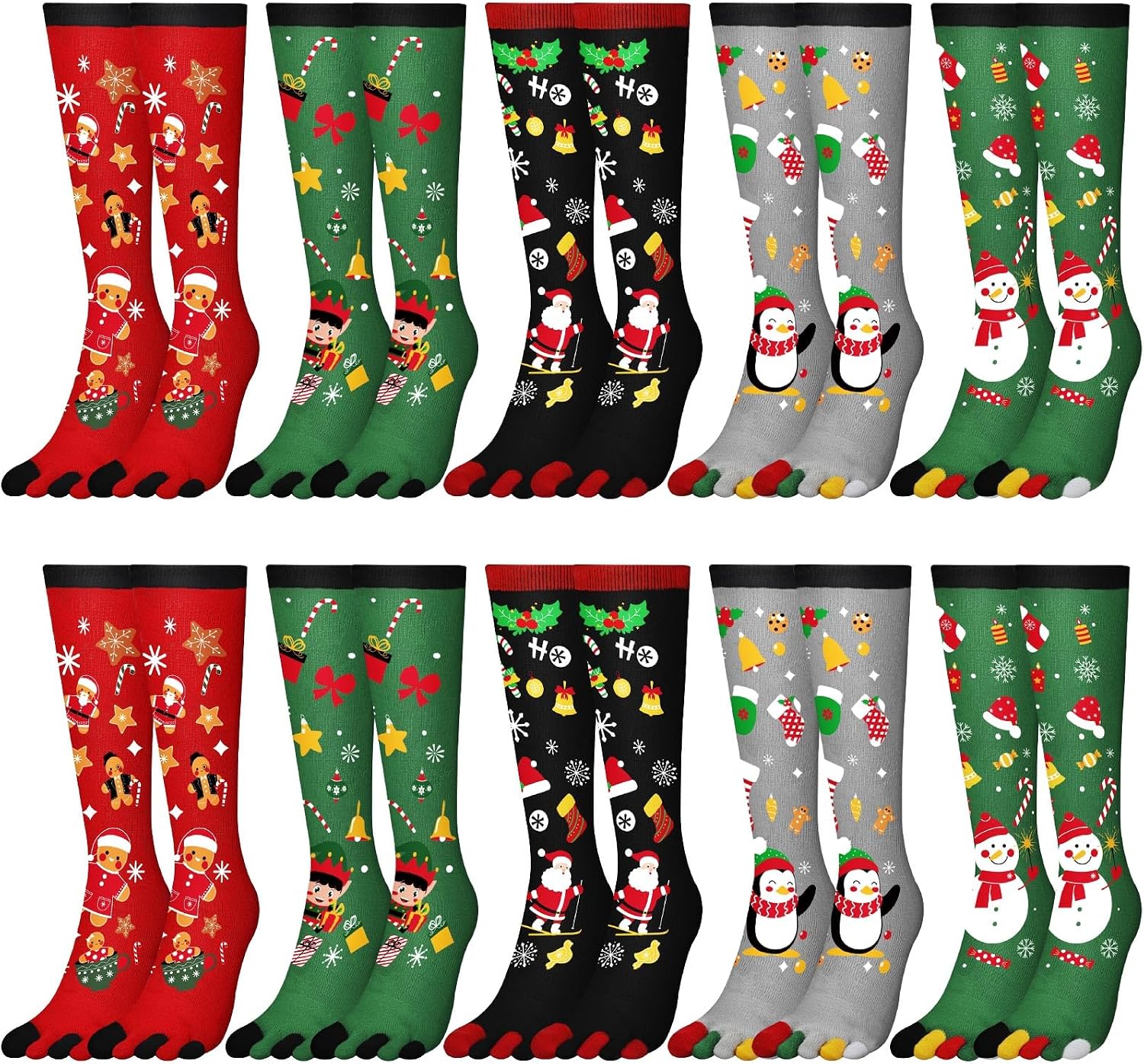 Unnecessary 10 Pairs Christmas Five Toe — WeirdThingsToBuy weird find