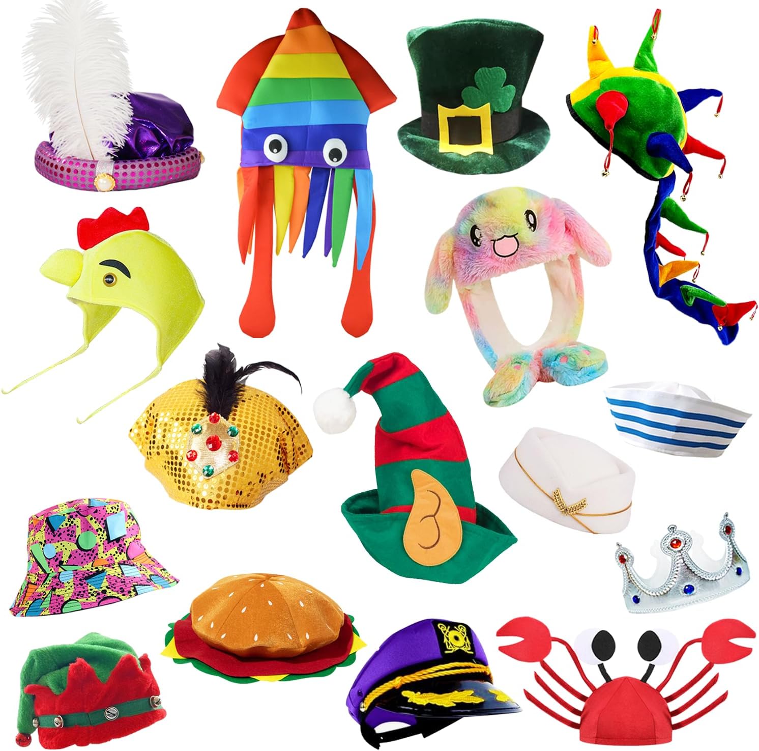 Unnecessary 12 Assorted Funny Hats Crazy — WeirdThingsToBuy weird find