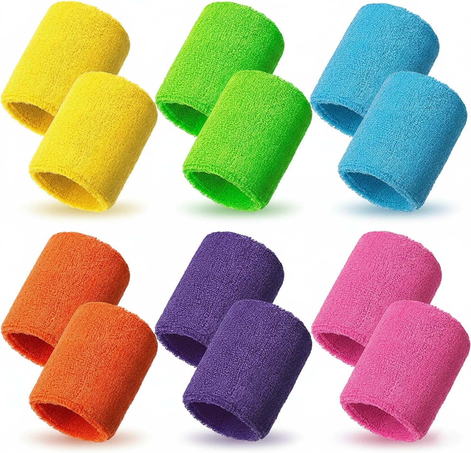 Unnecessary 12 Neon Sweatbands Wristbands Absorbent — WeirdThingsToBuy weird find