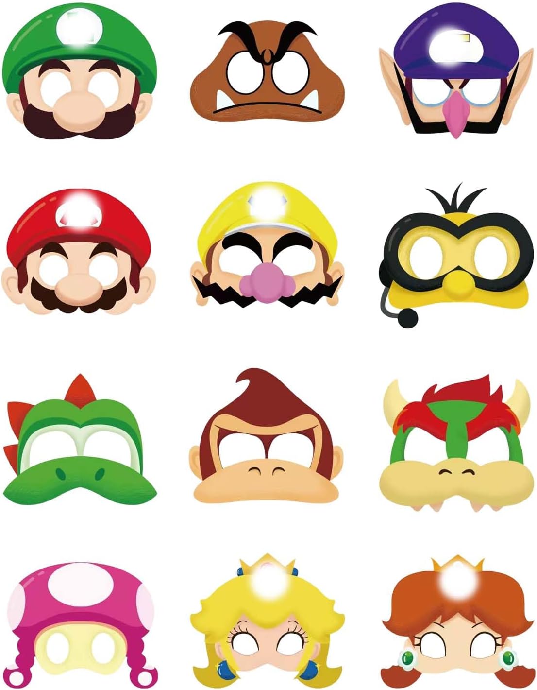 Unnecessary 12pcs Game Themed Cardboard Masks — WeirdThingsToBuy weird find