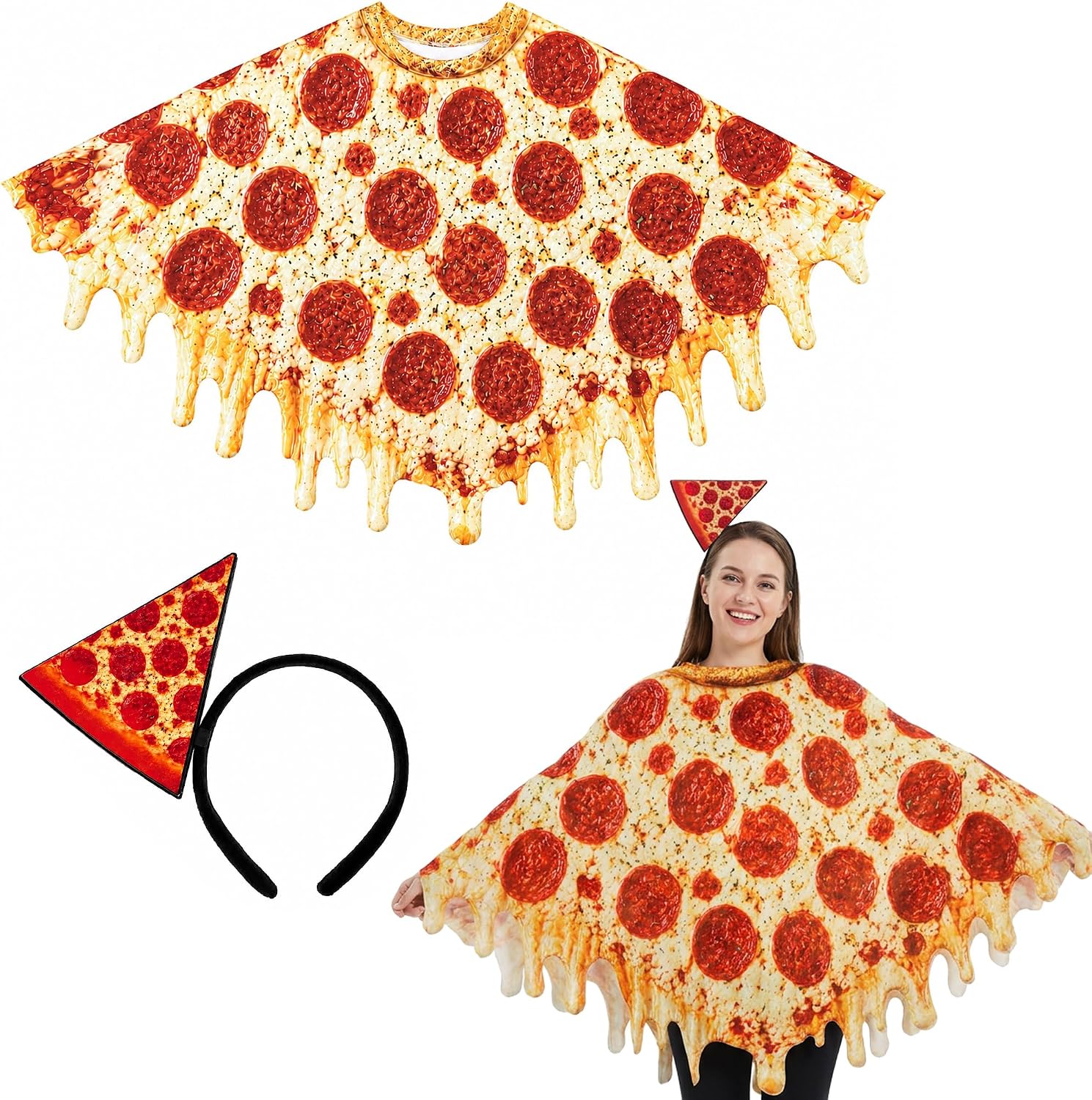 Unnecessary 2 Adults Pizza Costume Cape — WeirdThingsToBuy weird find