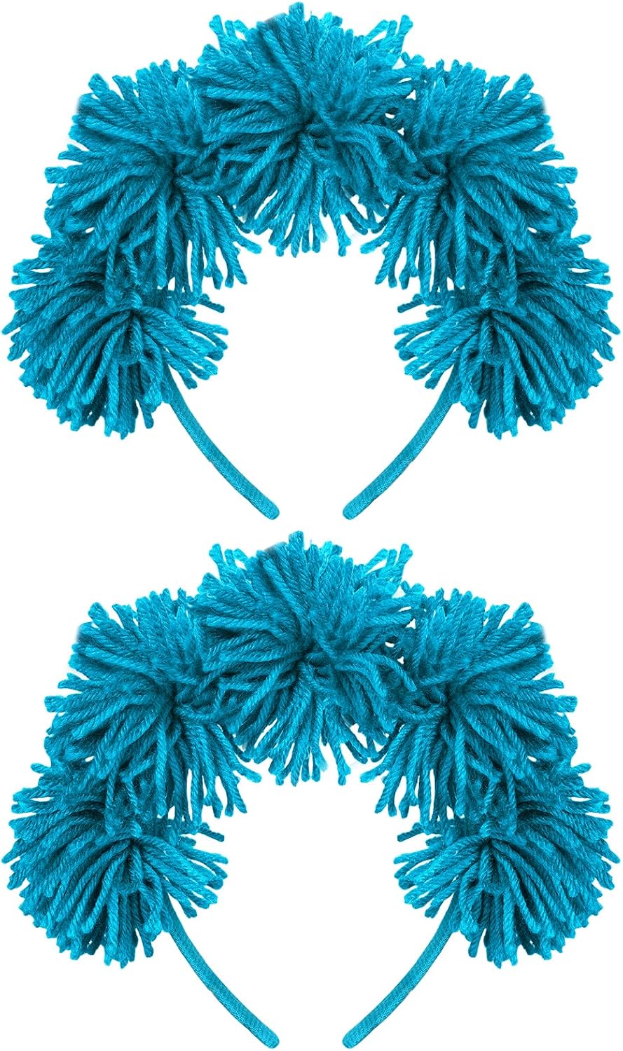 Unnecessary 2pcs Blue Pom Pom Headbands — WeirdThingsToBuy weird find