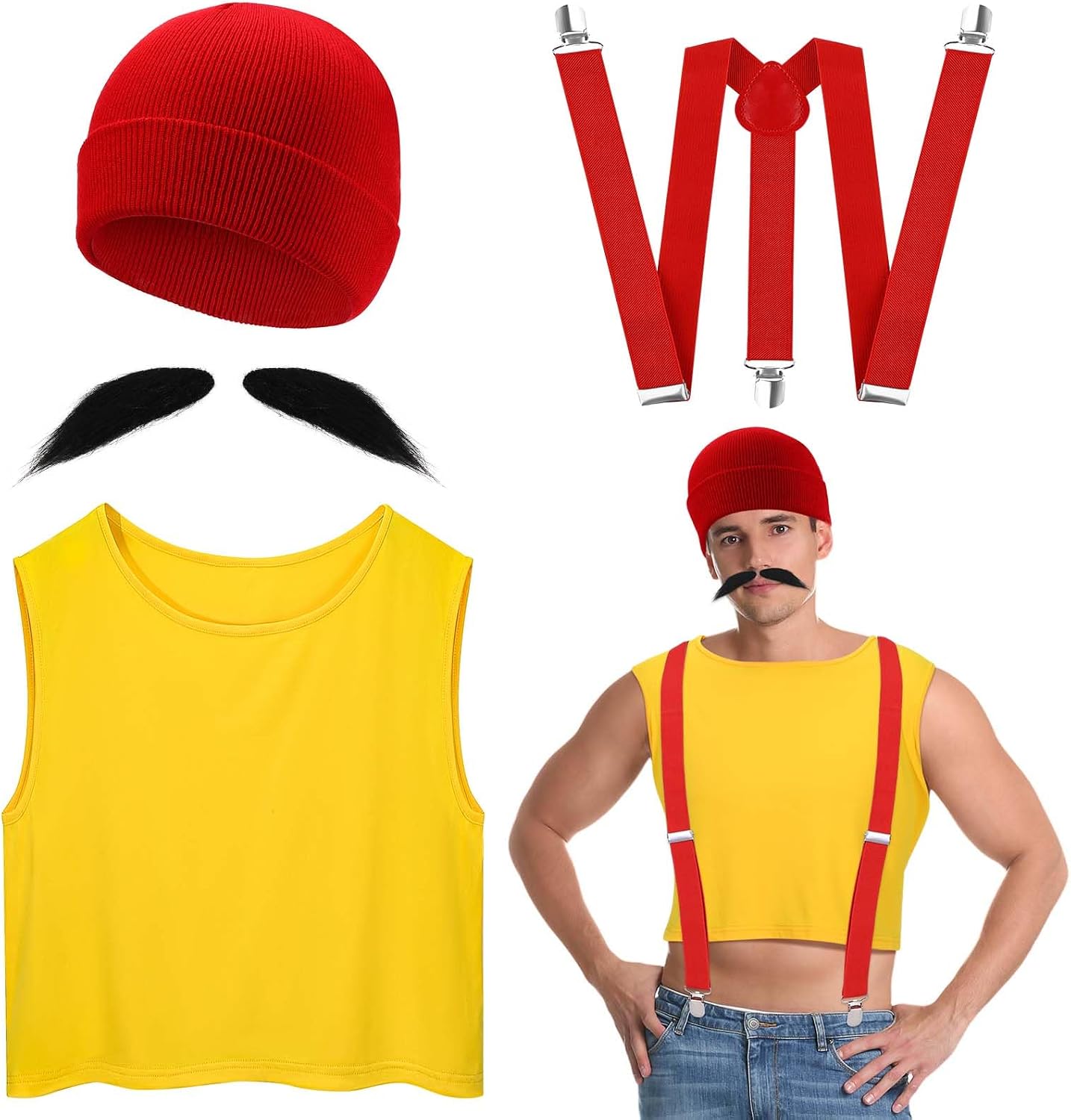 Unnecessary 4pcs Men's Movie Costume Red — WeirdThingsToBuy weird find