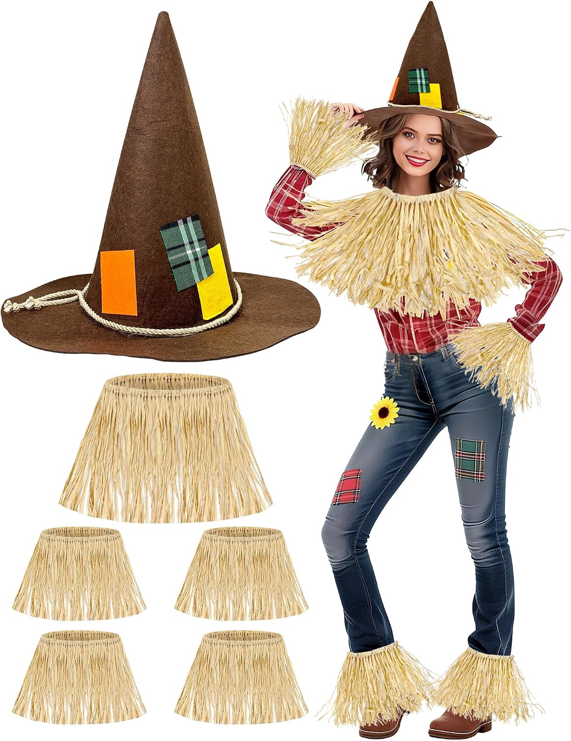 Unnecessary 7pcs Scarecrow Costume Set Adults — WeirdThingsToBuy weird find