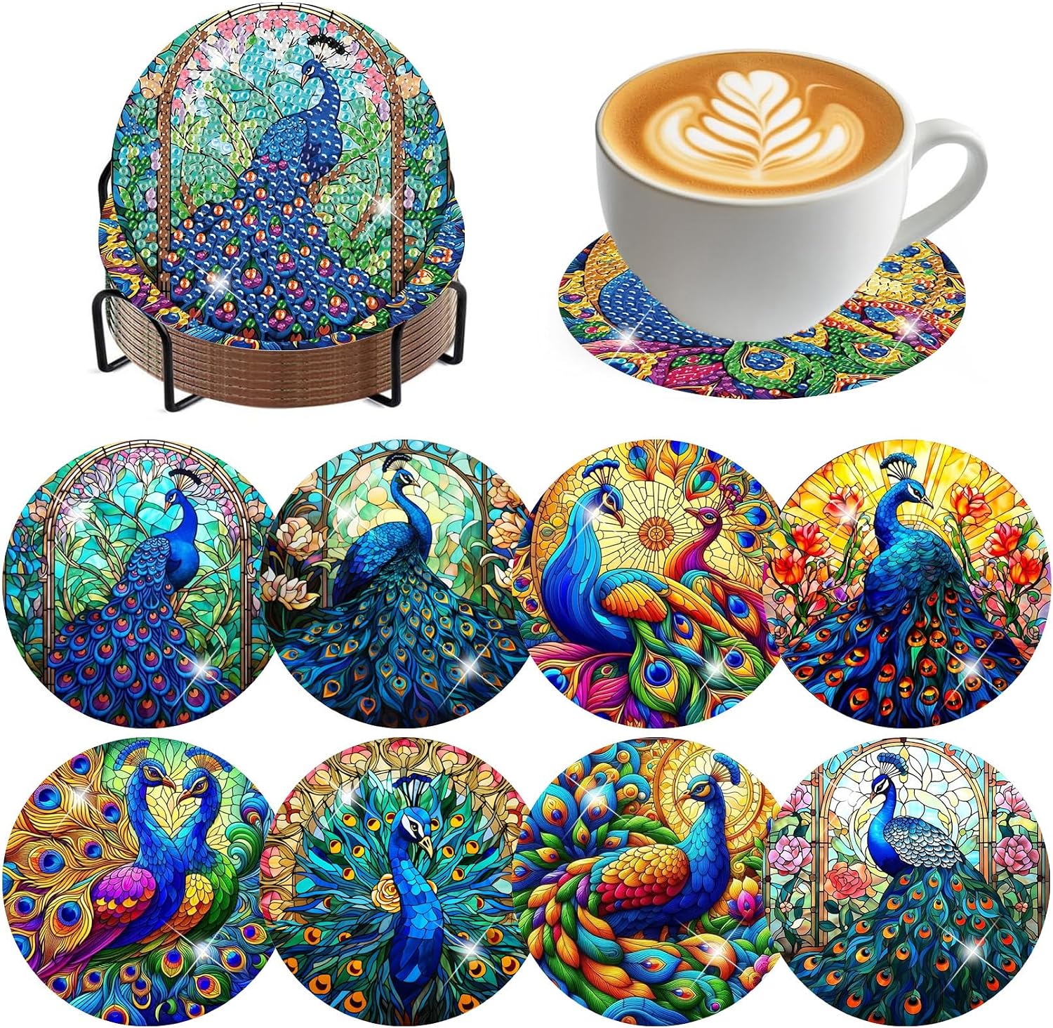 Unnecessary 8 Pack Diamond Art Coasters — WeirdThingsToBuy weird find