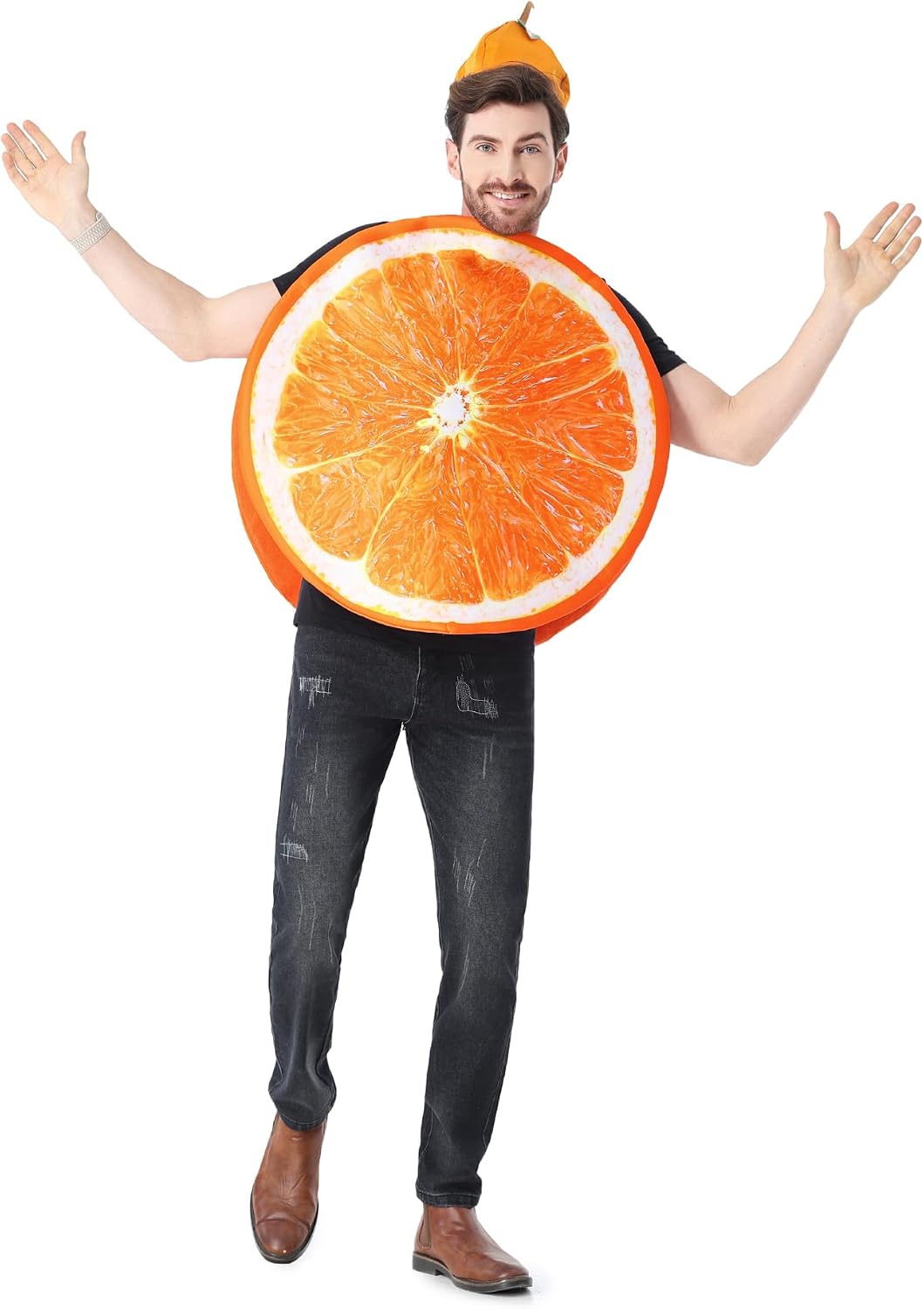 Unnecessary Adult Orange Slice Costume Hat — WeirdThingsToBuy weird find