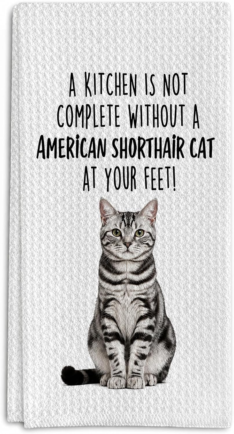 Unnecessary American Shorthair Cat Kitchen Towels — WeirdThingsToBuy weird find