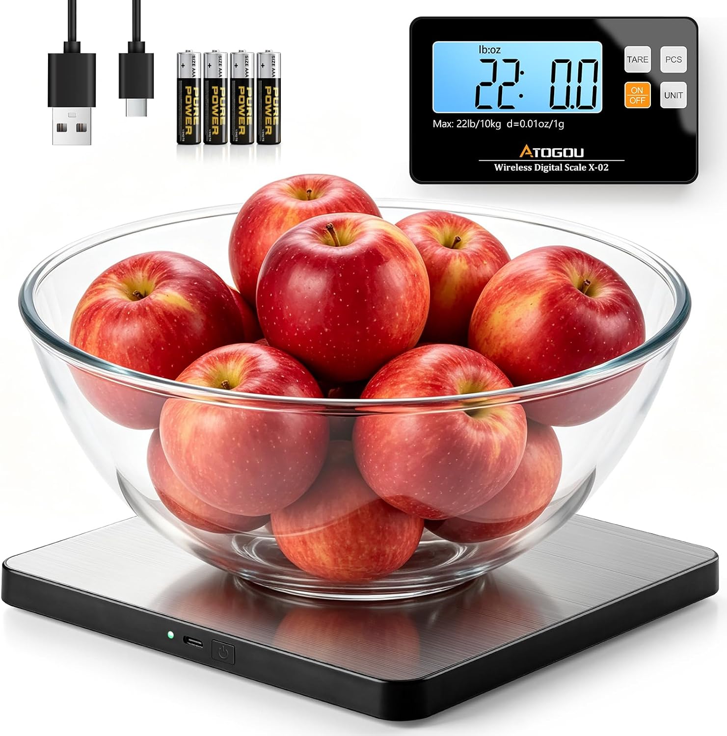 Unnecessary Atogou Wireless Kitchen Food Scale — WeirdThingsToBuy weird find