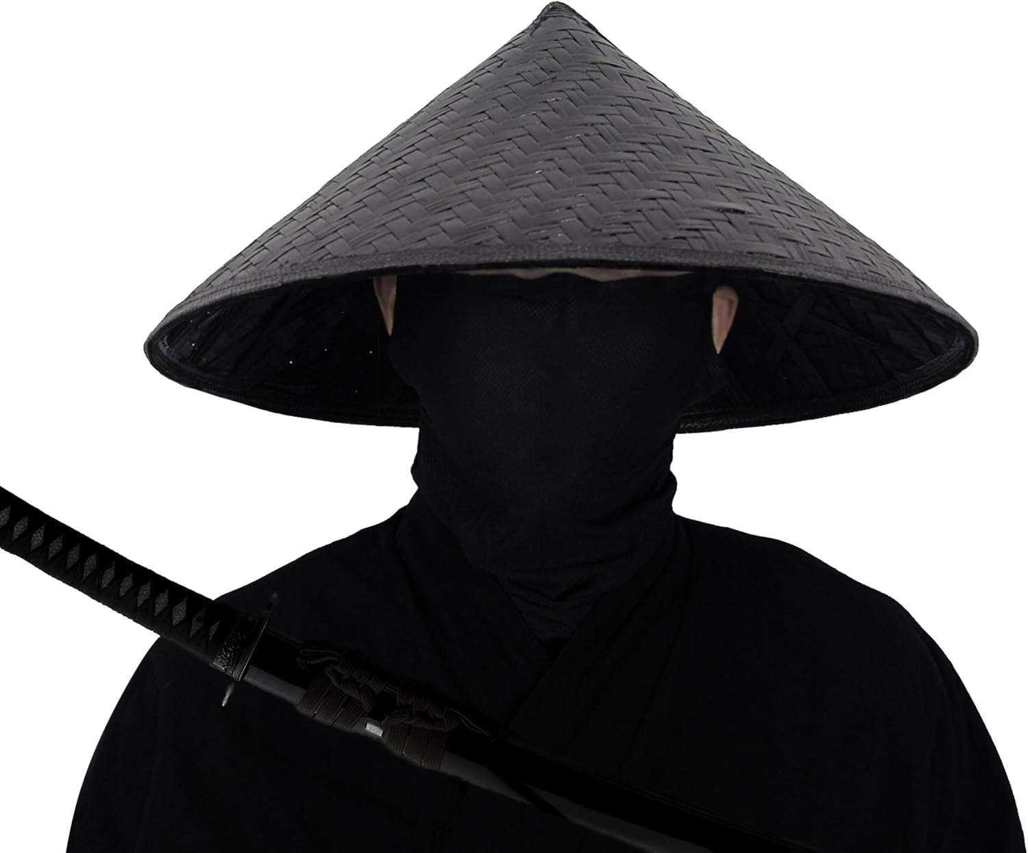 Unnecessary Black Handmade Bamboo Hat Samurai — WeirdThingsToBuy weird find