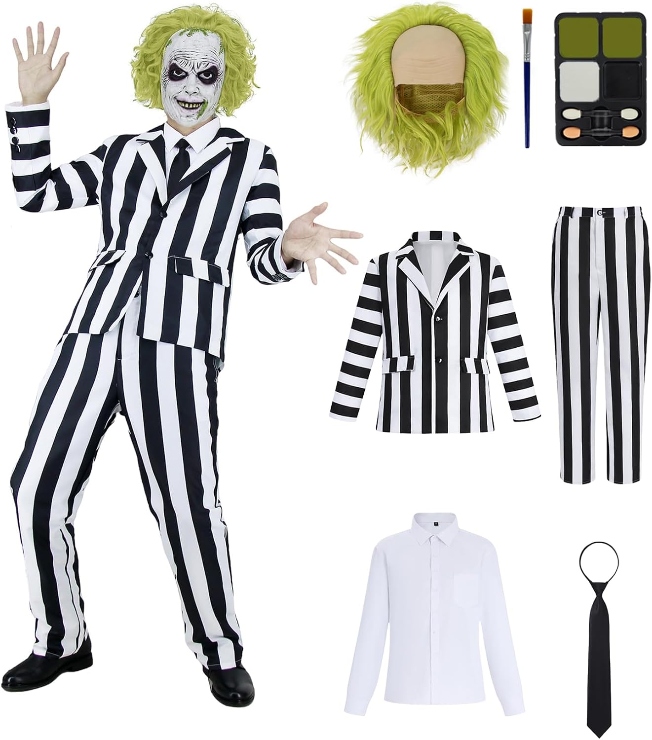 Unnecessary Black & White Striped Suit — WeirdThingsToBuy weird find
