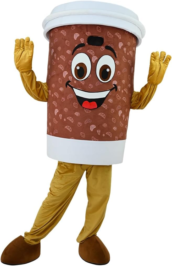Unnecessary Brown Coffee Cup Mascot Cartoon — WeirdThingsToBuy weird find