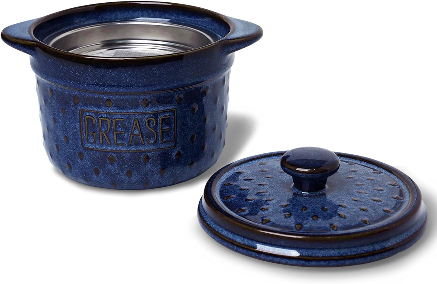 Unnecessary Ceramic Bacon Grease Container Strainer — WeirdThingsToBuy weird find