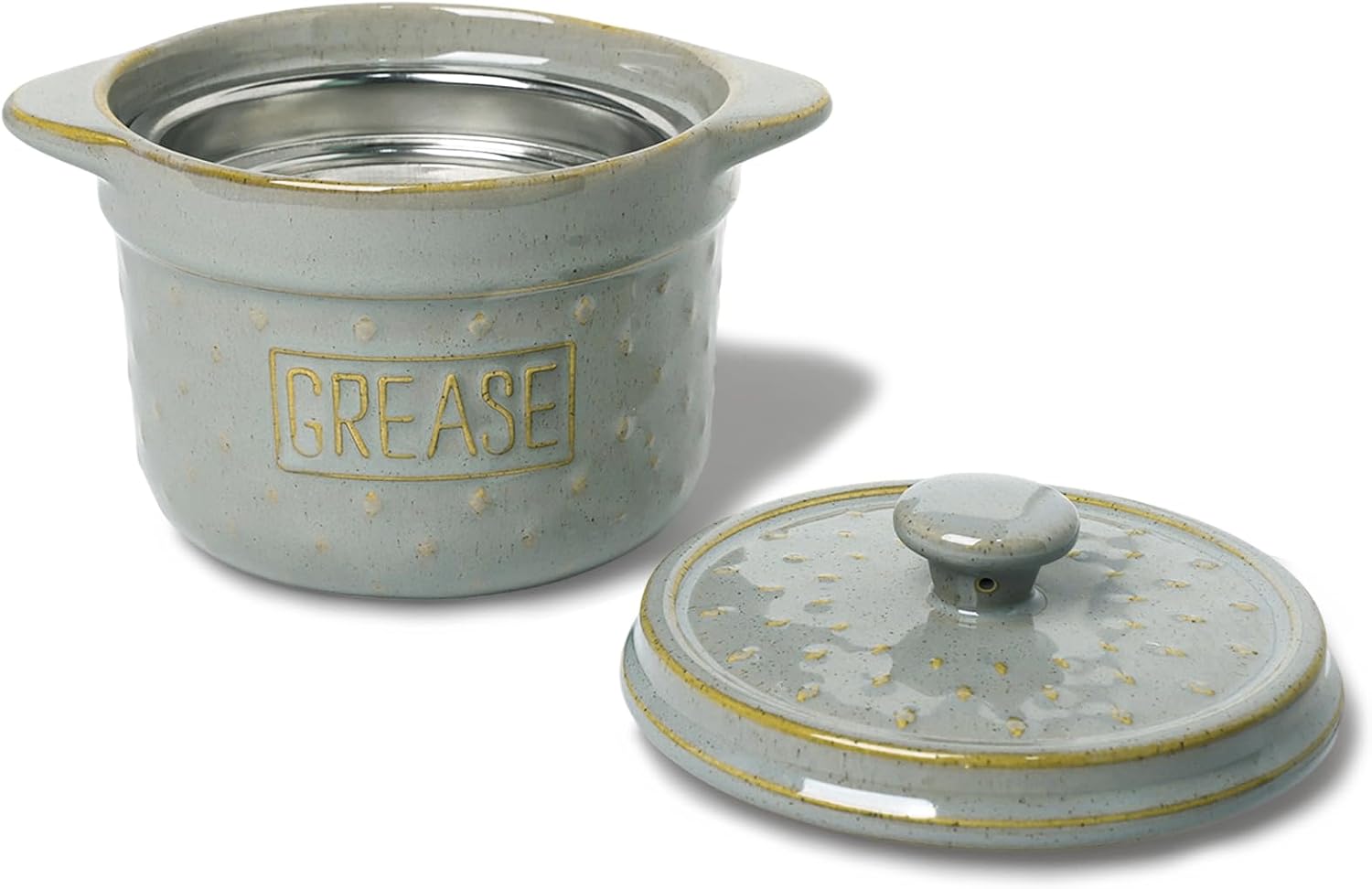 Unnecessary Ceramic Bacon Grease Container Strainer — WeirdThingsToBuy weird find