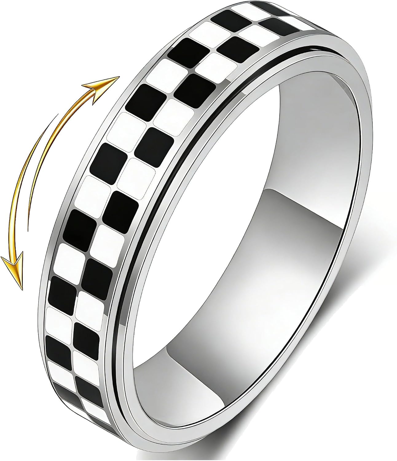 Unnecessary Checkered Fidget Ring Anxiety Relief — WeirdThingsToBuy weird find