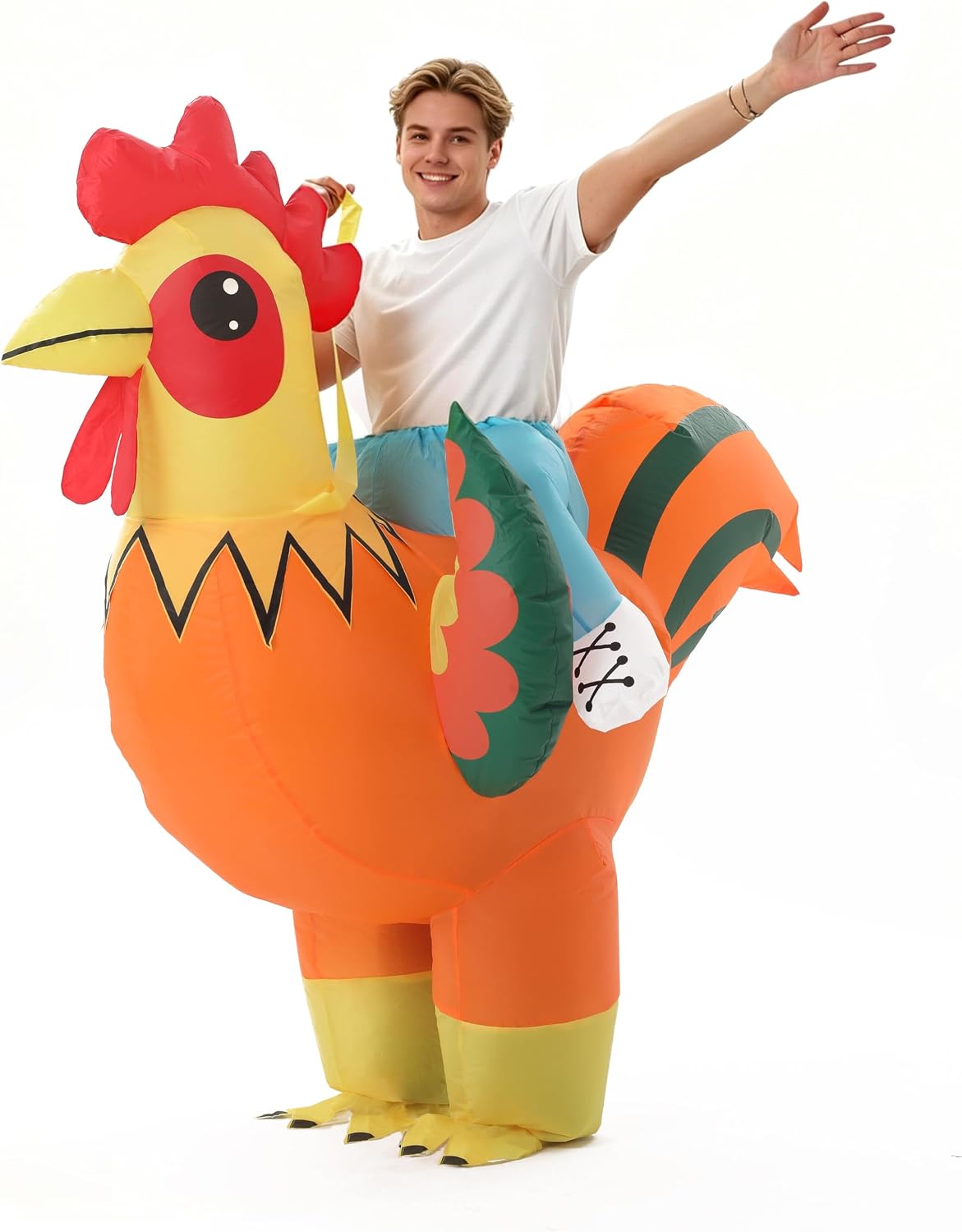 Unnecessary Chicken Costume Adults Ride on — WeirdThingsToBuy weird find
