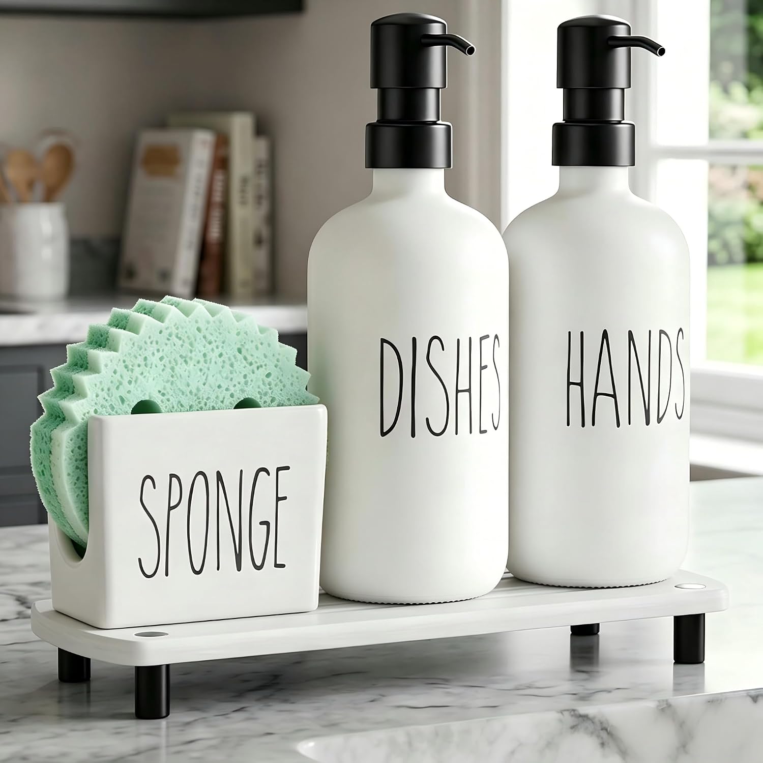 Unnecessary Cisily Kitchen Soap Dispenser Set — WeirdThingsToBuy weird find
