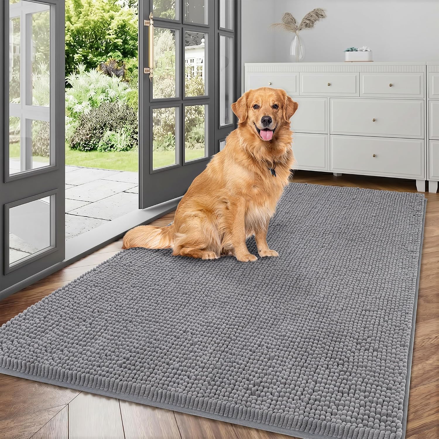 Unnecessary Cybstrax Dog Door Mat Muddy — WeirdThingsToBuy weird find