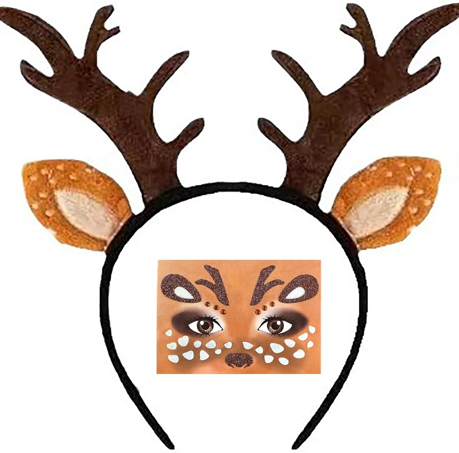 Unnecessary Deer Antlers Headband Face Stickers — WeirdThingsToBuy weird find