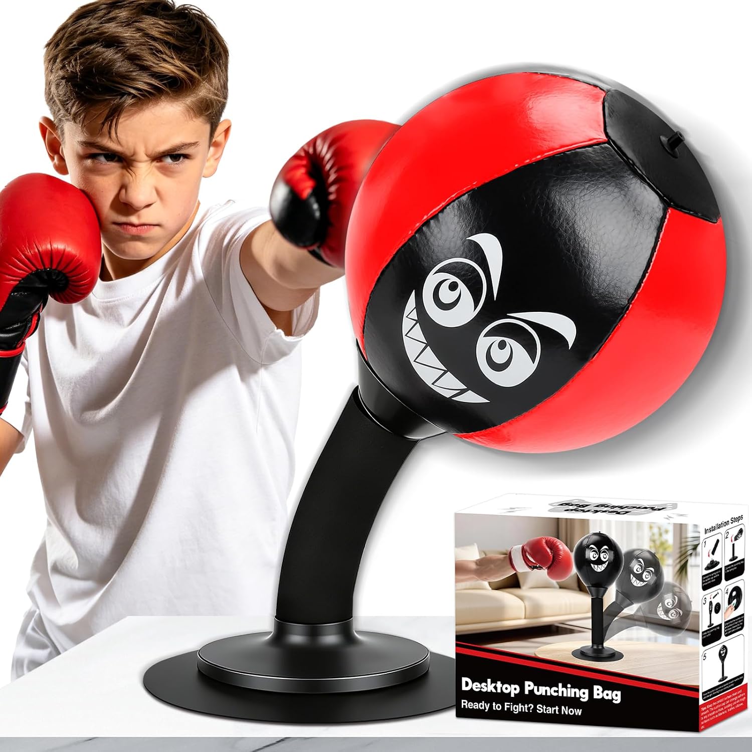 Unnecessary Desktop Punching Bag Strong Suction — WeirdThingsToBuy weird find