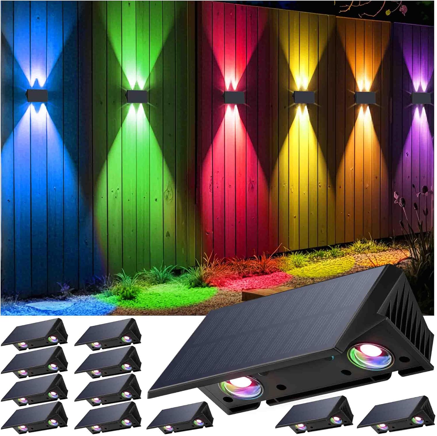 Unnecessary Fence Lights Solar Powered Multicolor — WeirdThingsToBuy weird find