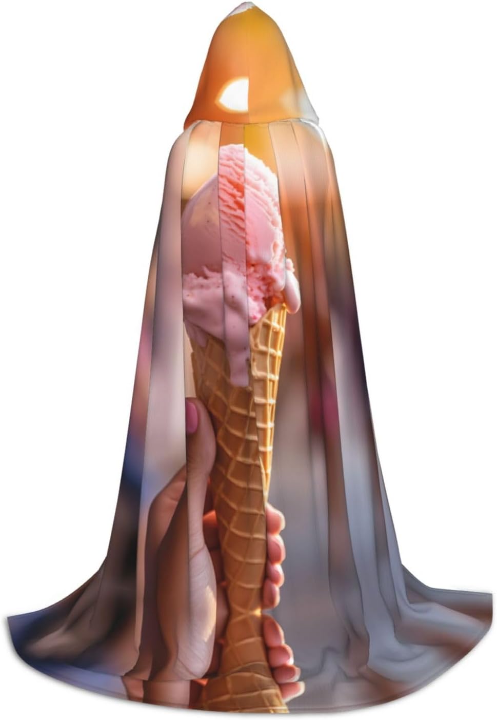 Unnecessary Frozen Yogurt Printed Hooded Cape — WeirdThingsToBuy weird find