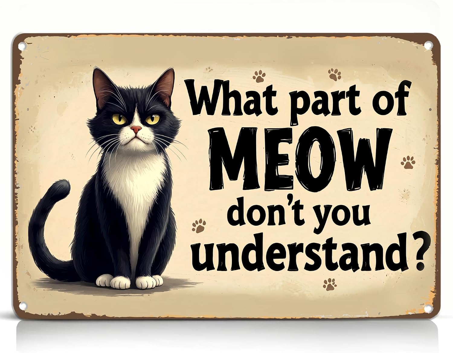 Unnecessary Funny Cat Metal Sign What — WeirdThingsToBuy weird find