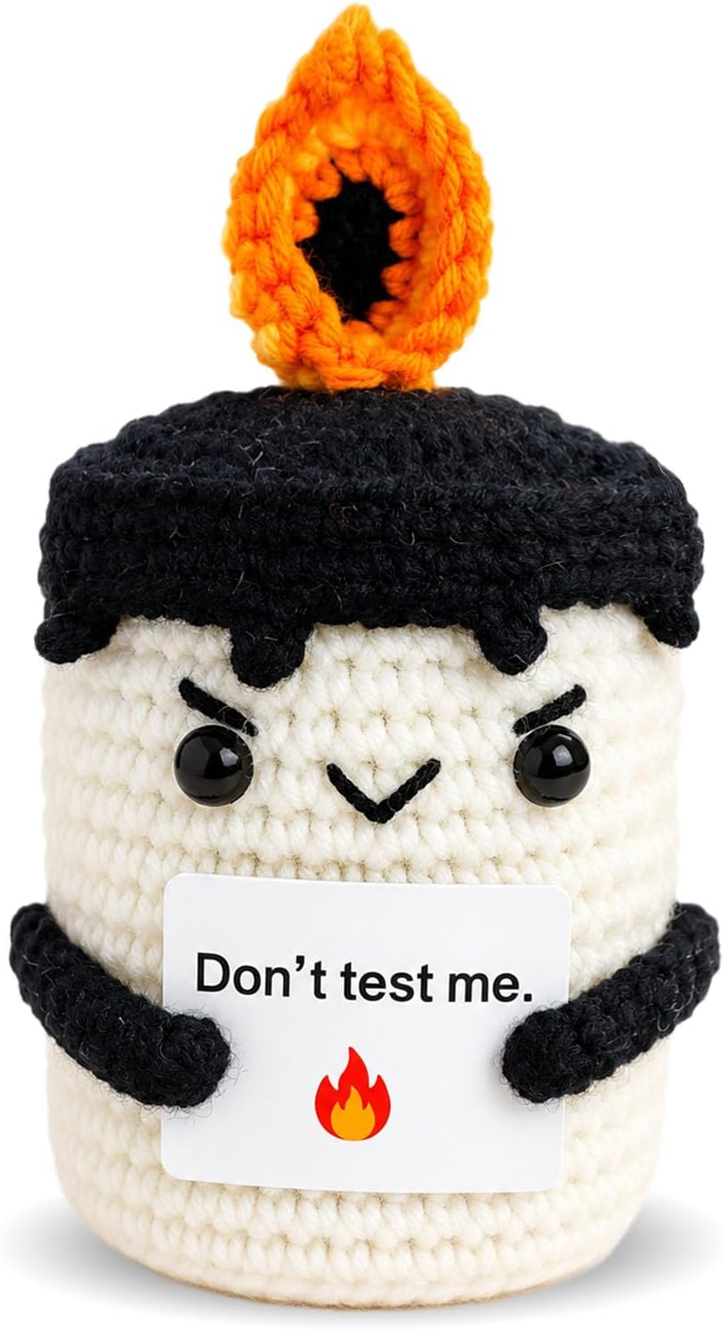 Unnecessary Funny Dark Humor Crochet Candle — WeirdThingsToBuy weird find
