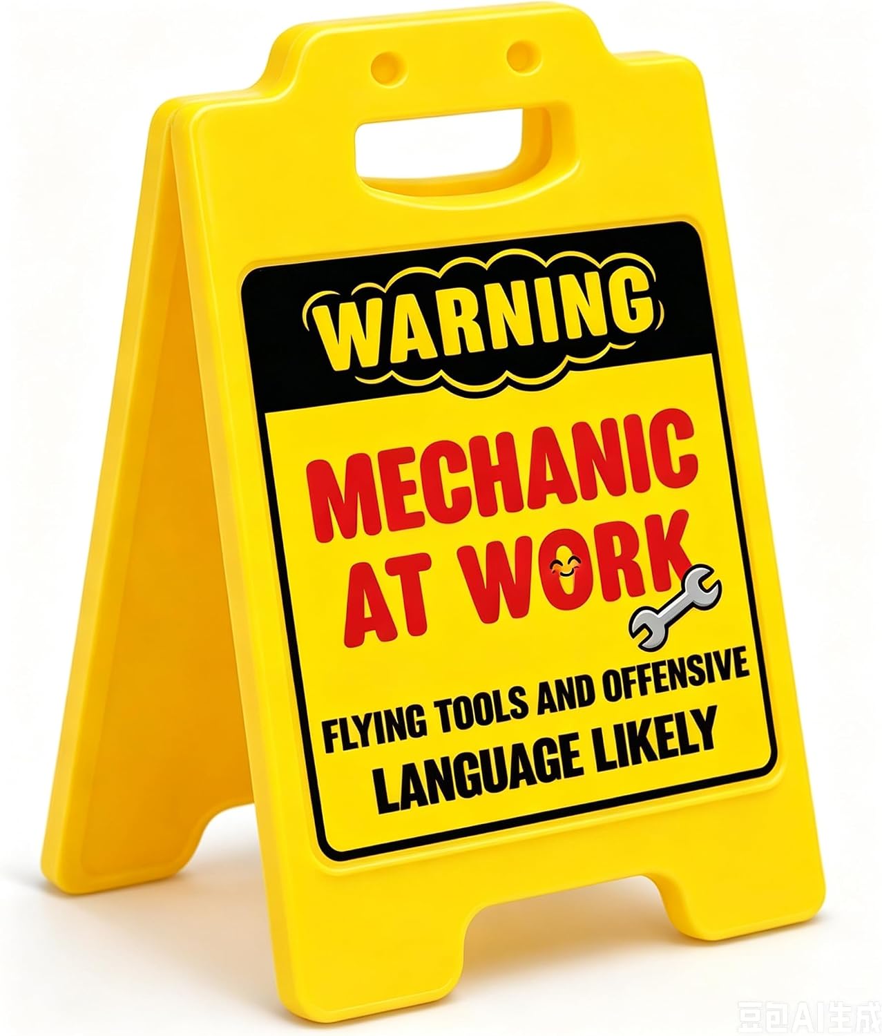 Unnecessary Funny Desk Sign Warning Mechanic — WeirdThingsToBuy weird find
