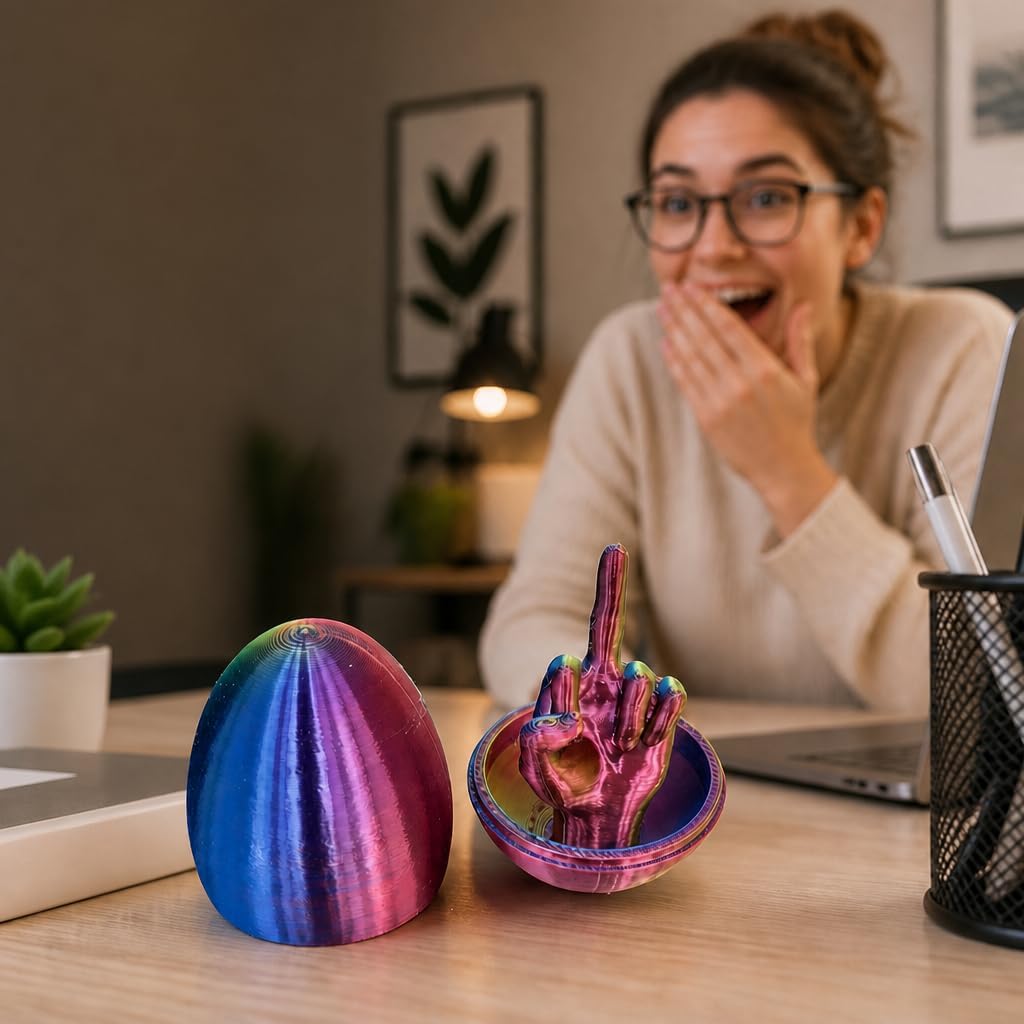 Unnecessary Funny Gesture Egg Ornament 3d — WeirdThingsToBuy weird find