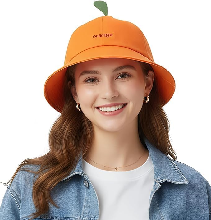 Unnecessary Funny Orange Bucket Hat Cute — WeirdThingsToBuy weird find
