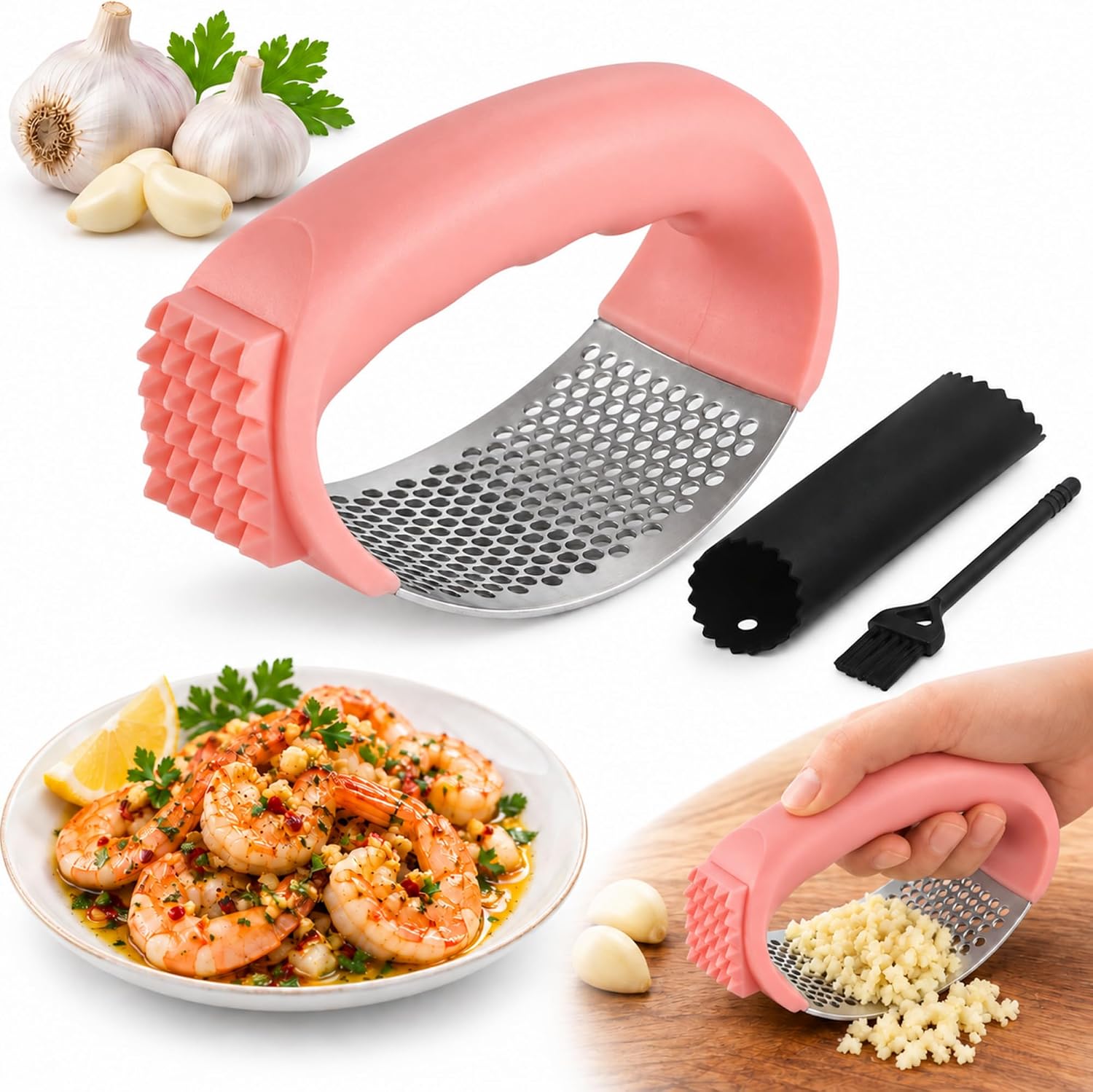 Unnecessary Garlic Press Rocker 304 Stainless — WeirdThingsToBuy weird find