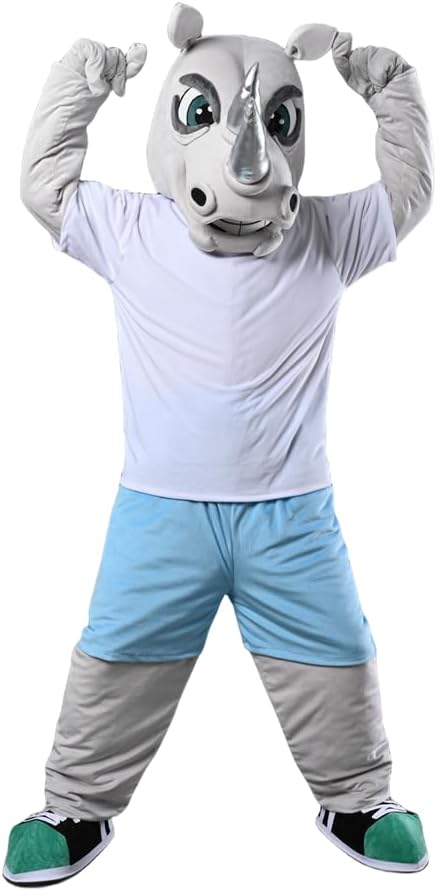 Unnecessary Grey Rhino Rhinoceros Mascot Costume — WeirdThingsToBuy weird find