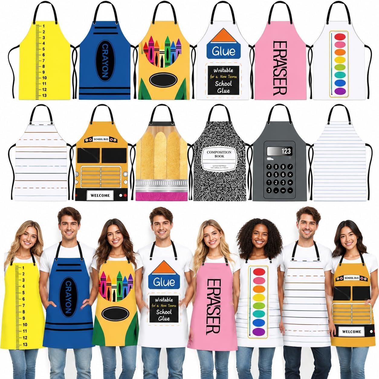 Unnecessary Halloween Crayon Aprons Adult Group — WeirdThingsToBuy weird find