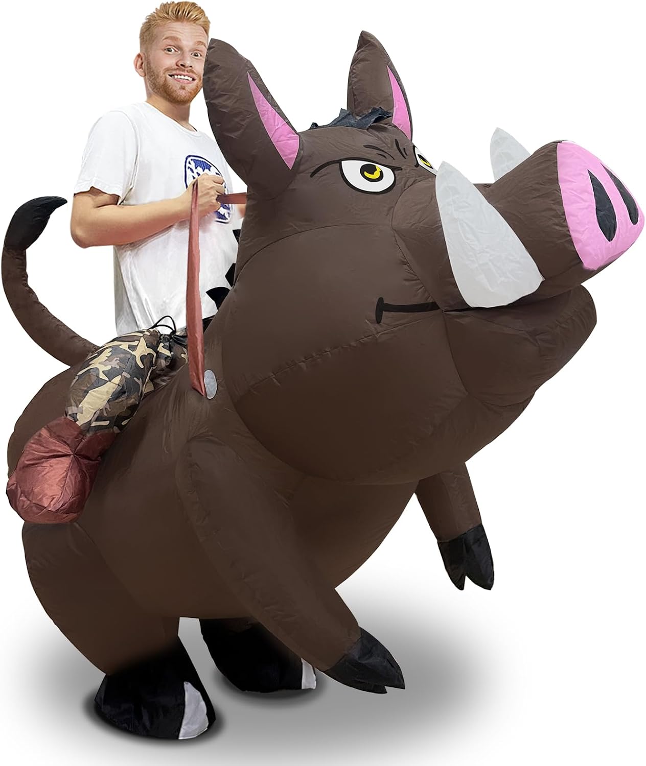 Unnecessary Halloween Inflatable Wild Boar Riding — WeirdThingsToBuy weird find